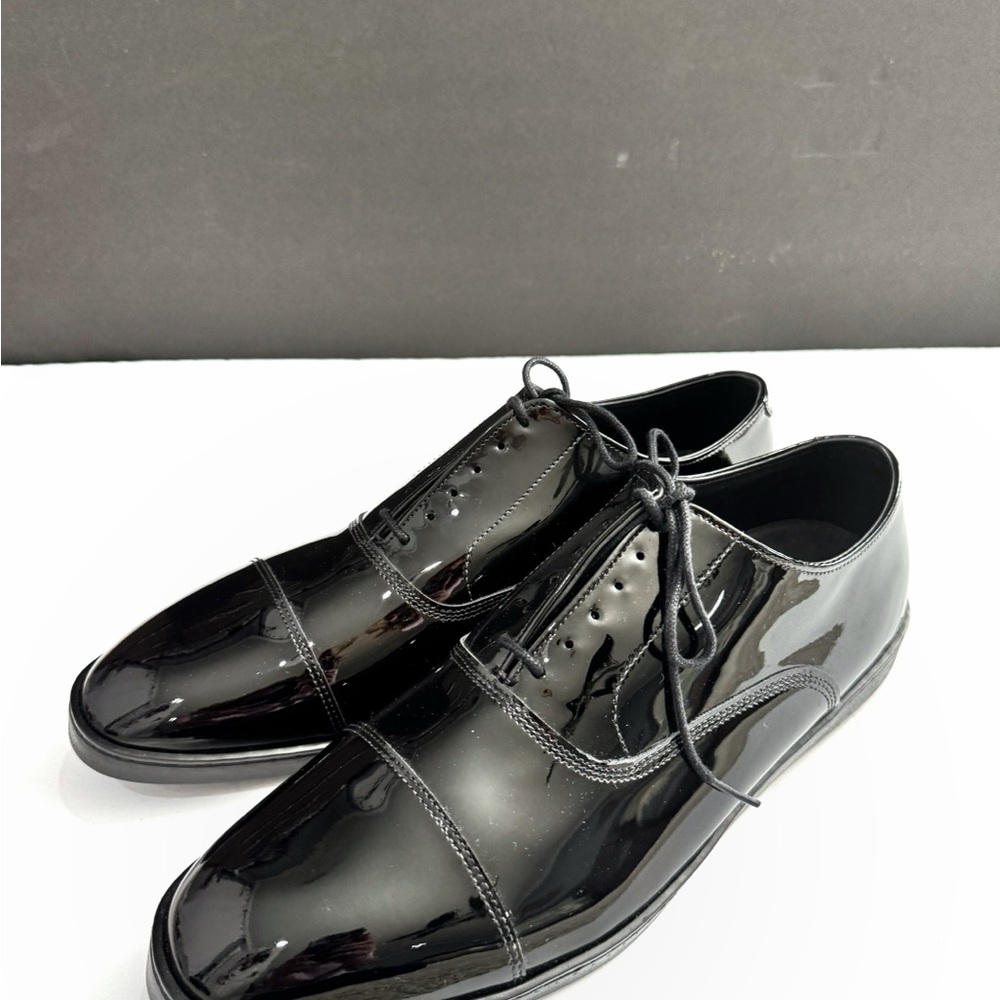 Allen Edmonds Mens Black Patent Leather Shoe Oxford Dress Tuxedo Shoes 12EEE